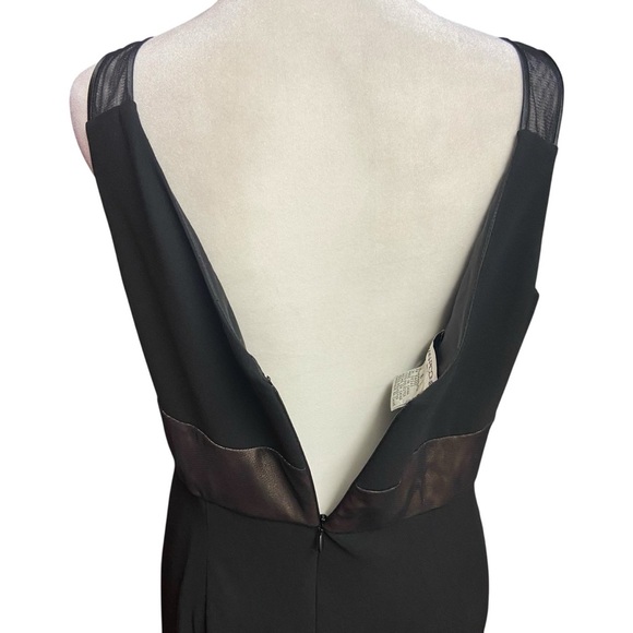 Evan Picone Chiffon Mesh Black Midi Dress Size 8 Cocktail Whimsigoth Beaded - Picture 10 of 12